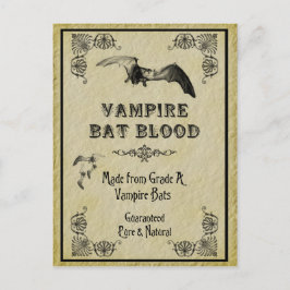 Vampire Bat Blood Halloween Recipcard Briefkaart