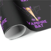 Vampire Bat Funny Baseball Pun Dark BG Cadeaupapier (Rol Hoek)