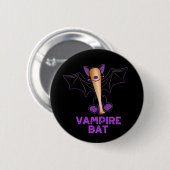 Vampire Bat Funny Baseball Pun Dark BG Ronde Button 5,7 Cm (Voorkant /achterkant)