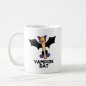 Vampire Bat Funny Baseball Pun Koffiemok (Links)