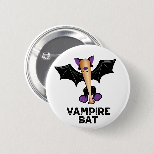 Vampire Bat Funny Baseball Pun Ronde Button 5,7 Cm (Voorkant /achterkant)