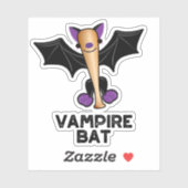 Vampire Bat Funny Baseball Pun Sticker (Vel)