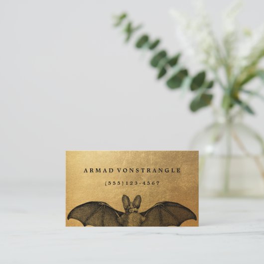 Vampire Bat Gold Visitekaartje (Staand voorkant)