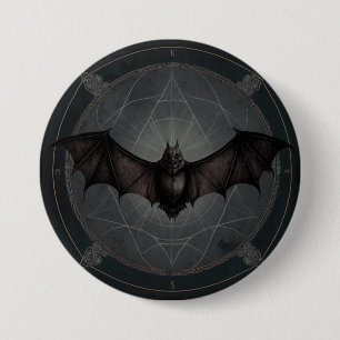 Vampire Bat Gothic Dark, Ai Generated Design Ronde Button 7,6 Cm