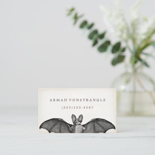 Vampire Bat Halloween Calling Card Contactkaartje (Staand voorkant)