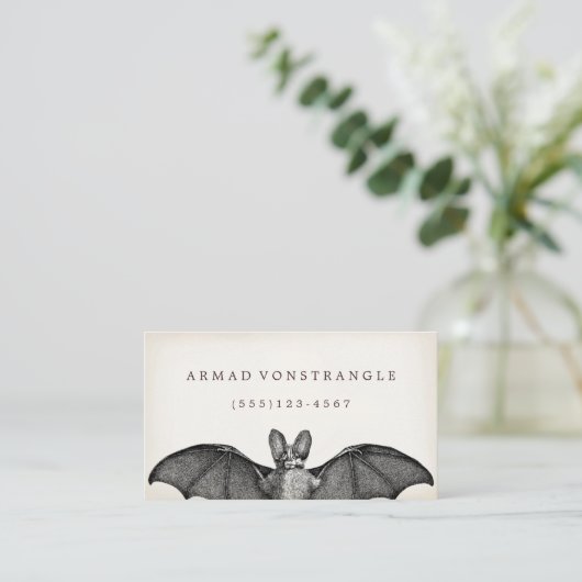 Vampire Bat Halloween Calling Card Visitekaartje (Staand voorkant)