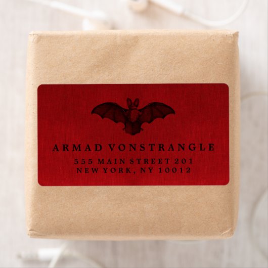 Vampire Bat Halloween Etiket (Insitu)
