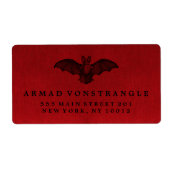 Vampire Bat Halloween Etiket (Voorkant)