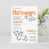 Vampire Bat Halloween Party Invitation Kaart (Staand voorkant)