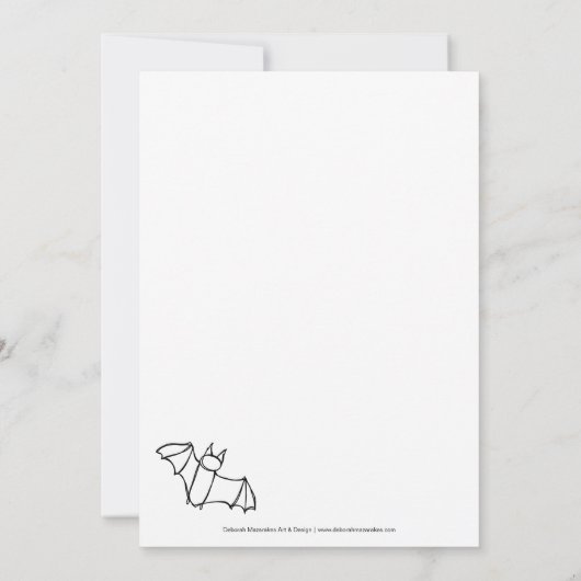 Vampire Bat Halloween Party Invitation Kaart (Achterkant)