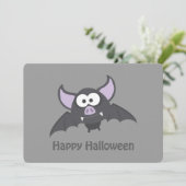 Vampire Bat Halloween Party Invitation Kaart (Staand voorkant)