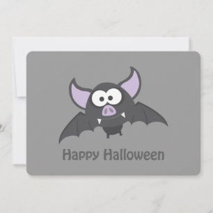Vampire Bat Halloween Party Invitation Kaart