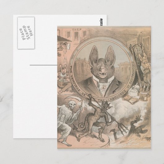 Vampire Bat Portrait Briefkaart (Voorkant / Achterkant)