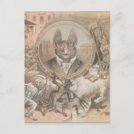 Vampire Bat Portrait Briefkaart (Voorkant)