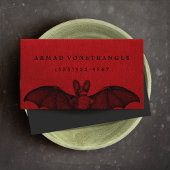 Vampire Bat Red Halloween Calling Card Visitekaartje