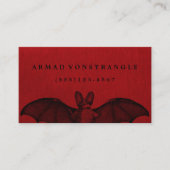 Vampire Bat Red Halloween Calling Card Visitekaartje (Voorkant)