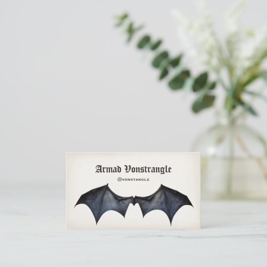 Vampire Bat Wings Visitekaartje (Staand voorkant)