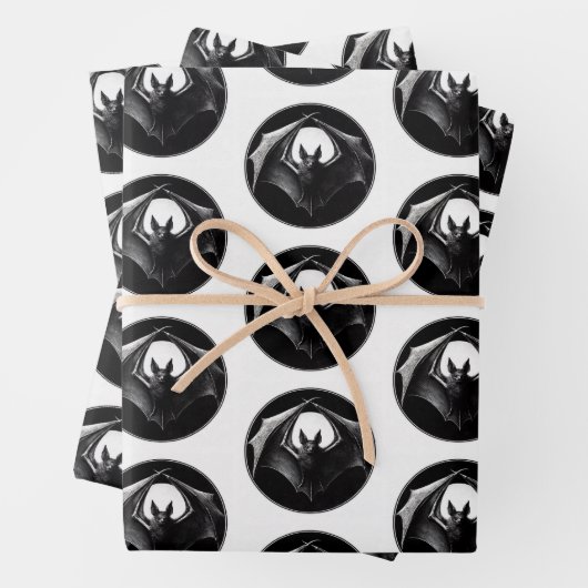 Vampire Bat Wrapping Paper Flat Sheet Set van 3 (In situ)