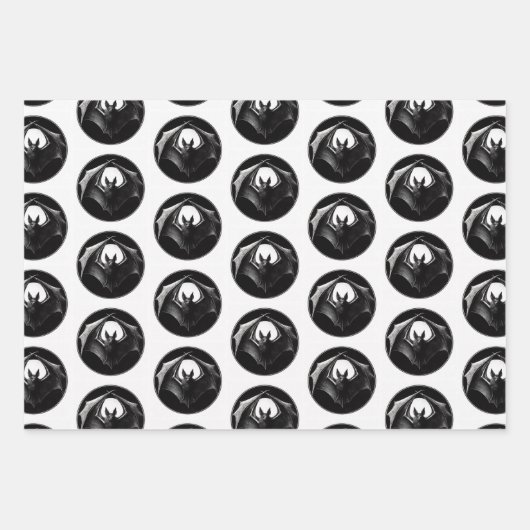 Vampire Bat Wrapping Paper Flat Sheet Set van 3 (Voorkant)