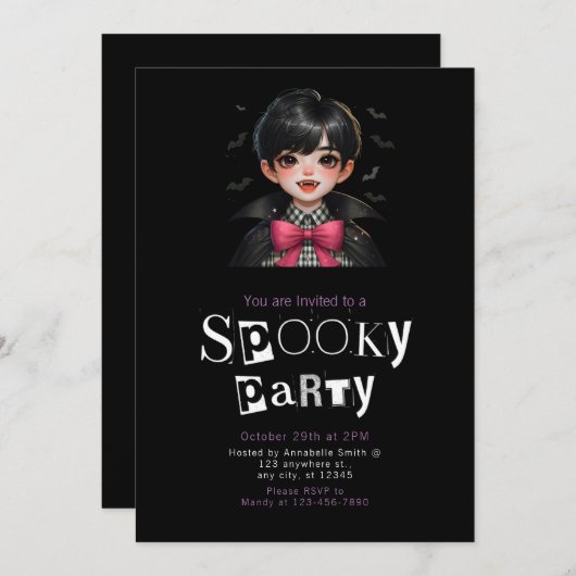 Vampire Bats Bow Stropdas Moderne Minimalistische Kaart (Voorkant / Achterkant)