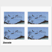 Vampire Bats Halloween Rechthoekige Sticker (Vel)