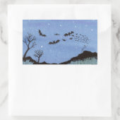 Vampire Bats Halloween Rechthoekige Sticker (Tas)