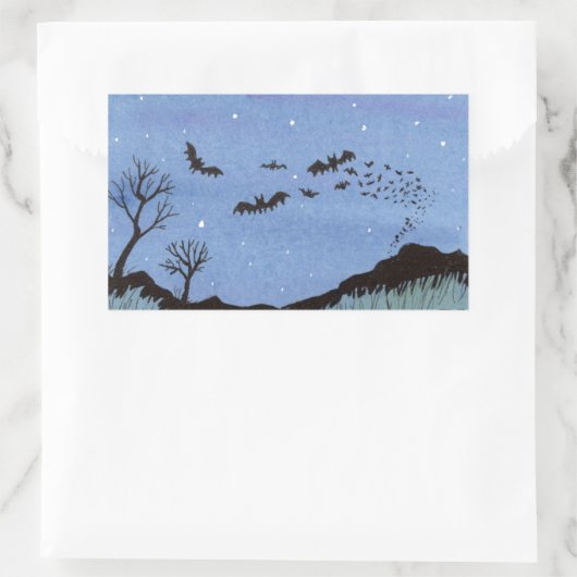Vampire Bats Halloween Rechthoekige Sticker (Tas)