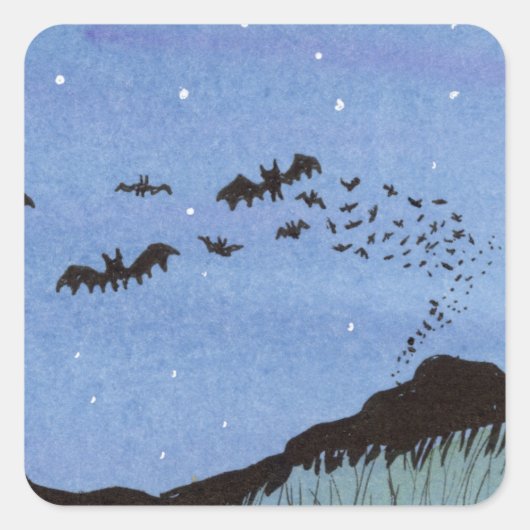 Vampire Bats Halloween Vierkante Sticker (Voorkant)