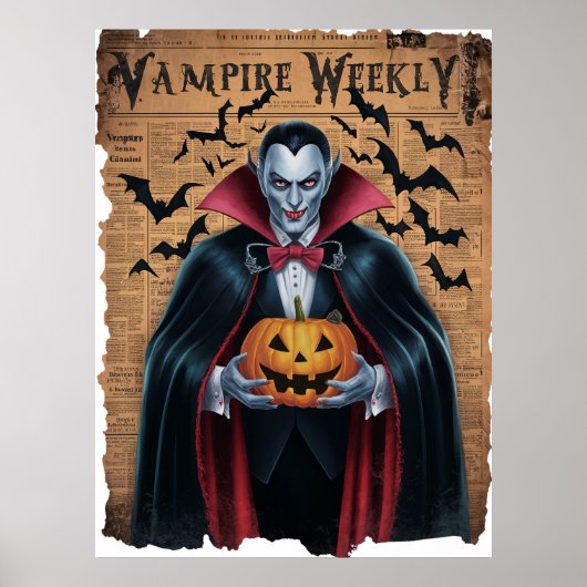 Vampire Bats  stijl Halloween krant Poster (Voorkant)
