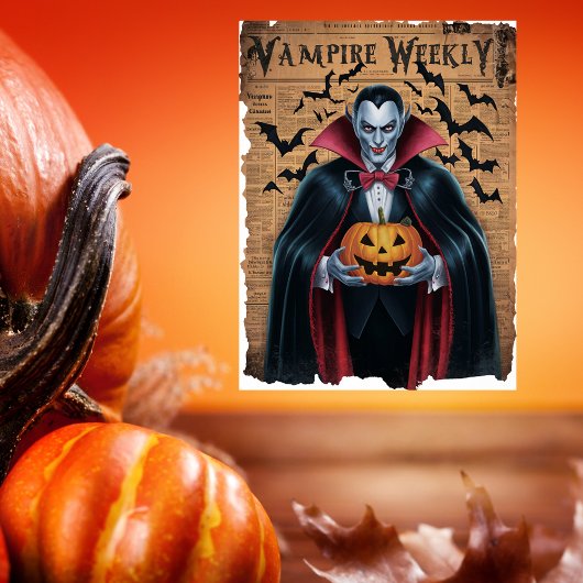 Vampire Bats  stijl Halloween krant Poster