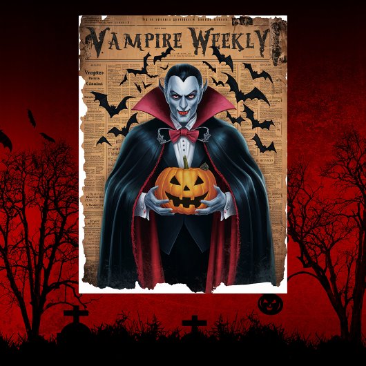 Vampire Bats  stijl Halloween krant Poster