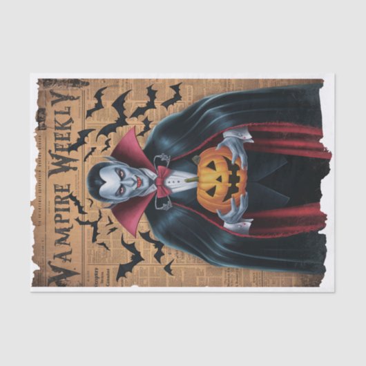 Vampire Bats  stijl Halloween krant Tissuepapier (Voorkant)