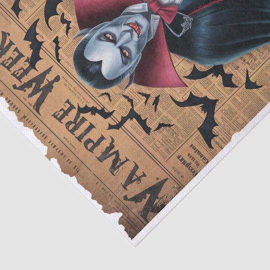 Vampire Bats  stijl Halloween krant Tissuepapier (Detail)