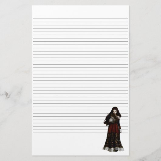 Vampire Beauty Lined Stationery Briefpapier (Voorkant)