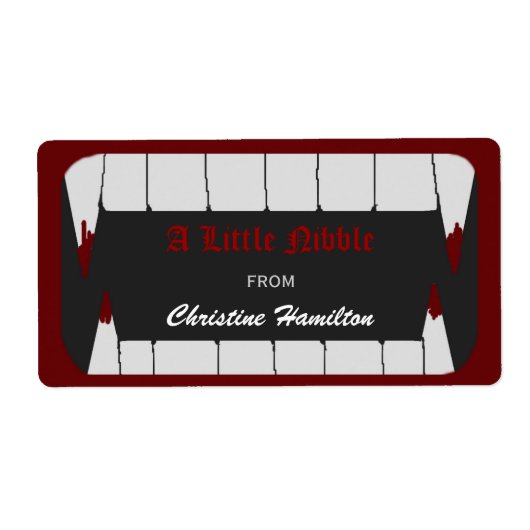 Vampire Bite Halloween Baking Labels (Voorkant)