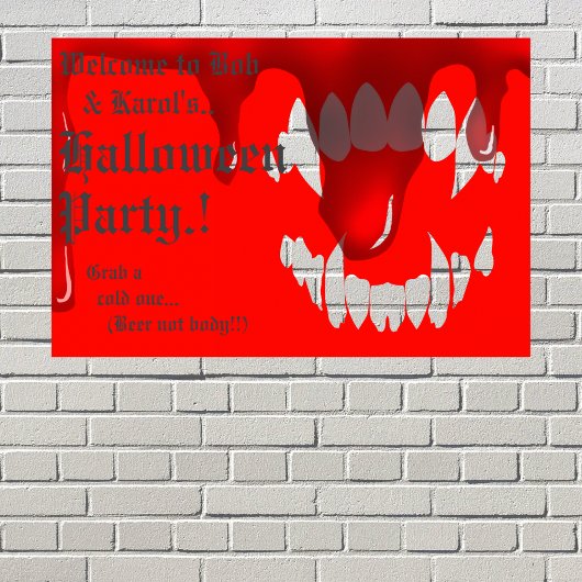 Vampire Bite Halloween Party Poster