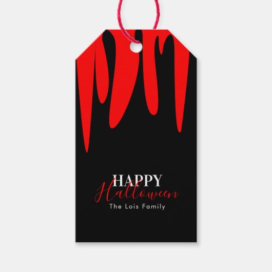 Vampire Bloed Halloween Snoepzak  Cadeaulabel (Voorkant)