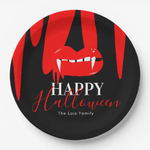 Vampire Bloed Lippen Halloween Verjaardagsfeestje  Papieren Bordje