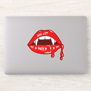 Vampire Bloed Lippen Rode Monster Hoektanden Sticker