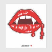 Vampire Bloed Lippen Rode Monster Hoektanden Sticker (Vel)