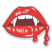Vampire Bloed Lippen Rode Monster Hoektanden Sticker (Voorkant)
