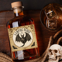 Vampire Bloed Pure Extract: Verhef je Halloween Likeurfles Etiket