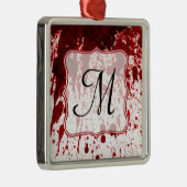 Vampire Bloeddruppelmonogram Initiaal Metalen Ornament (Rechts)