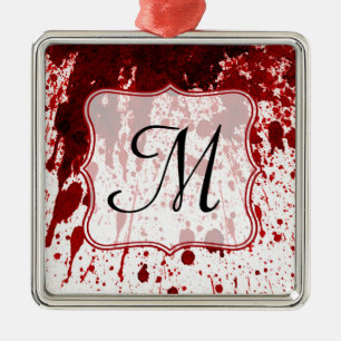 Vampire Bloeddruppelmonogram Initiaal Metalen Ornament