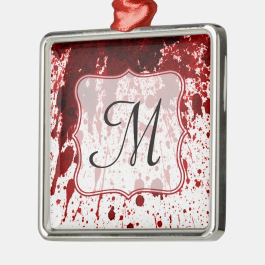 Vampire Bloeddruppelmonogram Initiaal Metalen Ornament (Links)