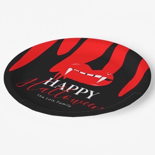 Vampire bloedLips Halloween Birthday Party Papieren Bordje (Gekanteld)