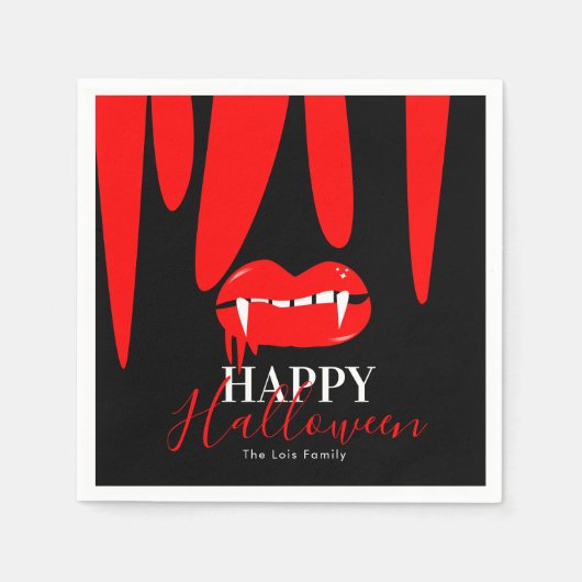 Vampire bloedLips Halloween Birthday Party Servet (Voorkant)
