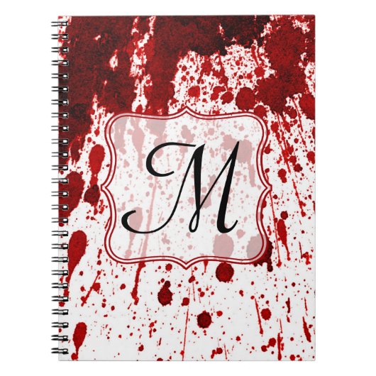 Vampire Blood Dripping Monogram Initiaal Notitiebo Notitieboek (Voorkant)