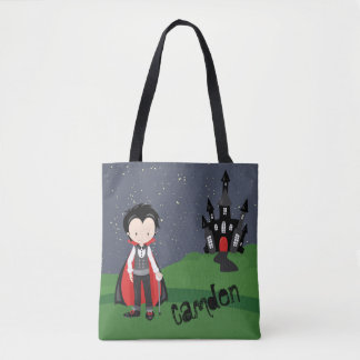 Vampire Boy Halloween Kind Gepersonaliseerd Tote Bag