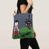 Vampire Boy Halloween Kind Gepersonaliseerd Tote Bag (Dichtbij)
